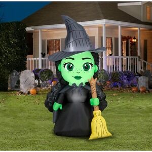 Elphaba Wicked Witch 5ft Halloween Airblown Yard Inflatable Lights Up Yard Decor
